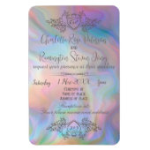 真珠エレガントの結婚式のカラフル招待 マグネット (縦)