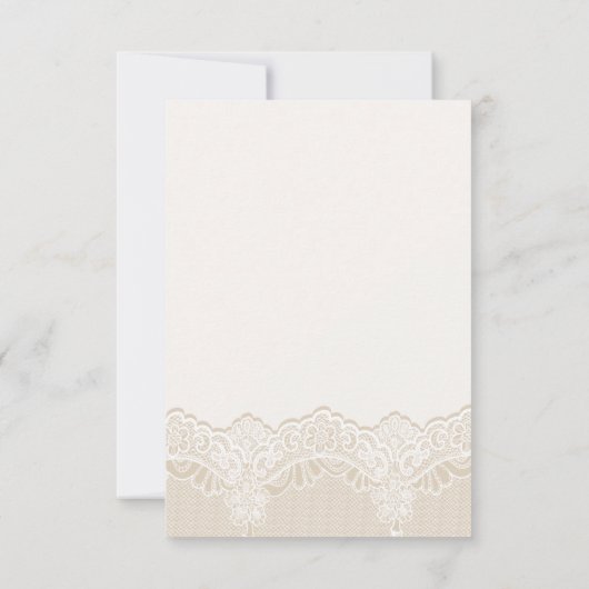 真珠エレガントの結婚式RSVP返信とホワイトレース 出欠カード (裏面)
