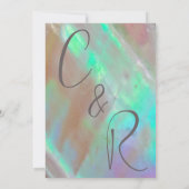 真珠エレガントの緑の母結婚母 招待状 (裏面)