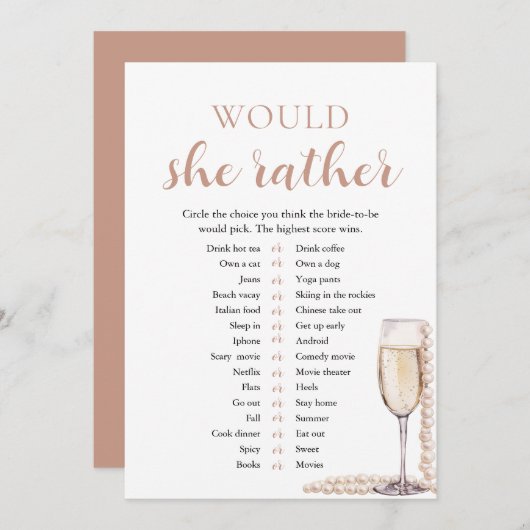 真珠エレガントやプロセッコは女の方が好い 招待状 (正面/裏面)