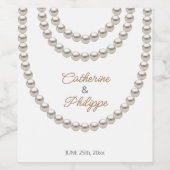 真珠エレガントネックレ結婚ス ワインラベル (シングルラベル)