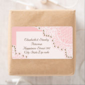 真珠エレガントピンクのラベルを付け結婚た白いレース ラベル (インサイチュ)