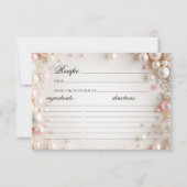 真珠エレガントブライダルシャワーレシピカード (正面)