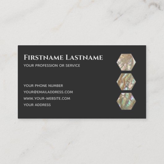 真珠エレガントミニマルの六ヶ月の暗灰色の母親 名刺 (裏面)