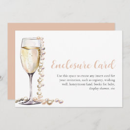 真珠エレガントモダンとプロセッコのエンクロージャカード 招待状