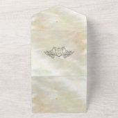 真珠エレガント桃の結婚母 オールインワン招待状 (外側)