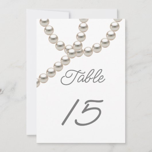 真珠エレガント結婚表番号 招待状 (正面)