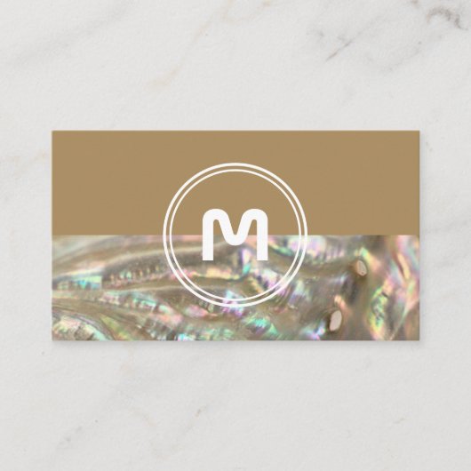 真珠エレガント表面のモノグラム2トーンマザー 名刺 (正面)