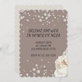 真珠カード付きブライダルフェイクシャワー招待 セーブザデート (正面/裏面)