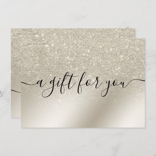 真珠グリッターアイボリーグラデーション金ゴールド贈与証 (正面/裏面)