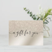 真珠グリッターアイボリーグラデーション金ゴールド贈与証 (スタンド正面)