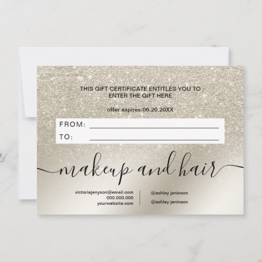 真珠グリッターアイボリーグラデーション金ゴールド贈与証 (裏面)