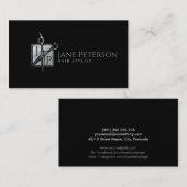 真珠スタイリッシュ髪結いモノグラムの母 名刺 (正面/裏面)