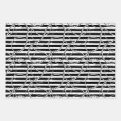 真珠ストライプと鎖のヴィンテージ ラッピングペーパーシート (正面2)