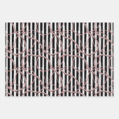 真珠ストライプと鎖のヴィンテージ ラッピングペーパーシート (正面)