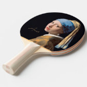 真珠パーソナライズされたのイヤリングを持つ女の子 卓球ラケット (正面アングル)