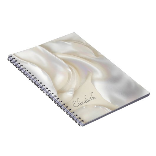 真珠パーソナライズされたのエレガントテクスチャの母の名前 ノートブック (右側)