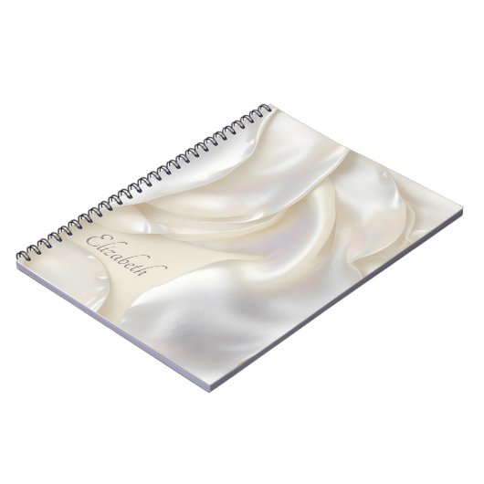 真珠パーソナライズされたのエレガントテクスチャの母の名前 ノートブック (左側)