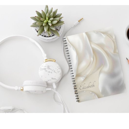 真珠パーソナライズされたのエレガントテクスチャの母の名前 ノートブック