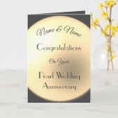 真珠パーソナライズされた記念日の挨拶 カード (黄色い花)