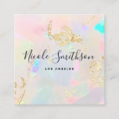 真珠フェイクと金ゴールド箔の詳細スクアフェイクール スクエア名刺 (正面)