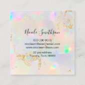 真珠フェイクと金ゴールド箔の詳細スクアフェイクール スクエア名刺 (裏面)