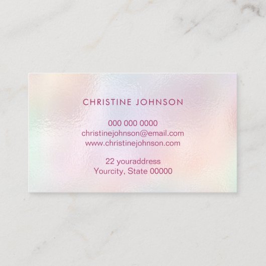 真珠フェイク色のパステル 名刺 (裏面)