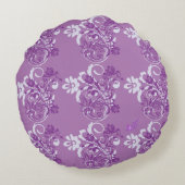 真珠フローラハートパープルラウンドピロー ラウンドクッション (裏面)