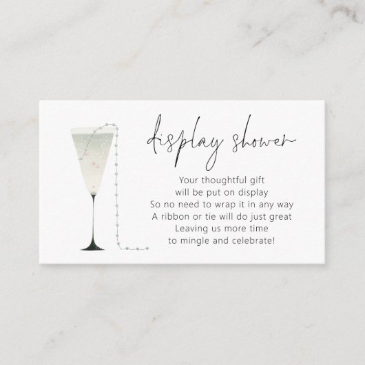 真珠プロセッコブライダルディスプレイシャワーギフトタグ エンクロージャーカード (正面)