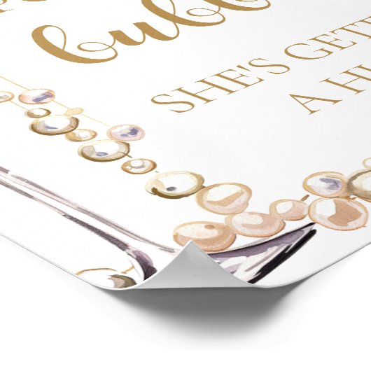 真珠プロセポップ・アートのッコ彼女がハビーを得ている泡立ち ポスター (角)