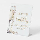 真珠プロセポップ・アートのッコ彼女がハビーを得ている泡立ち 台座サイン (正面)