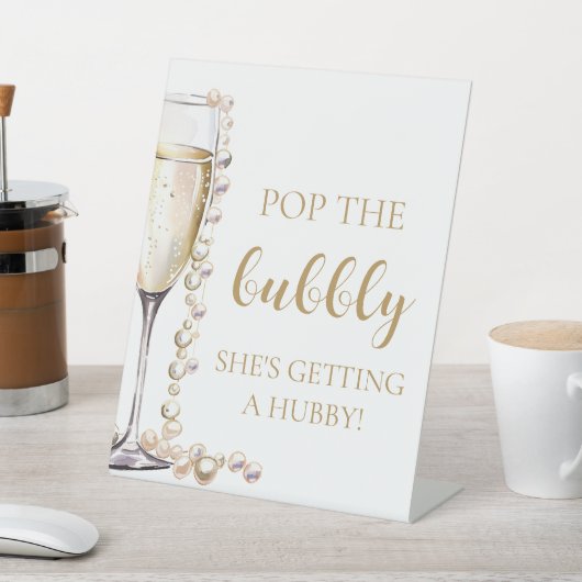 真珠プロセポップ・アートのッコ彼女がハビーを得ている泡立ち 台座サイン (インサイチュ)