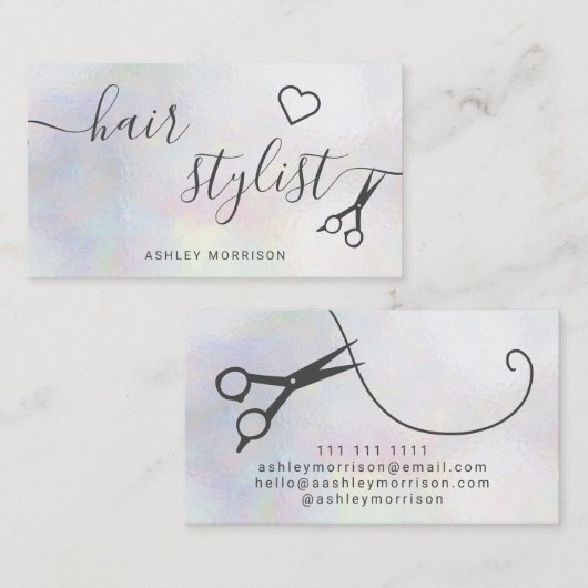 真珠モダン美容師鋏 名刺 (正面/裏面)