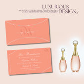 真珠モダン銀とモノグラムを縁ど含むコーラル 名刺