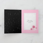 真珠付きピンクのチューリップ悔やみや弔慰 カード (内部)