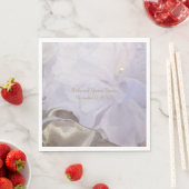 真珠付き白絹花 スタンダードランチョンナプキン (インサイチュ)