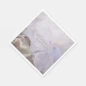 真珠付き白絹花 スタンダードランチョンナプキン (角)