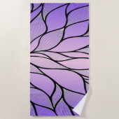 真珠光沢パープルクリエイティブ離れパターン ビーチタオル (正面)