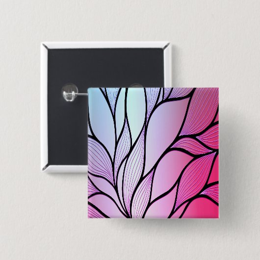 真珠光沢パープルクリエイティブ離れパターン 缶バッジ (正面&裏面)