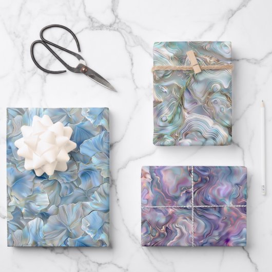 真珠光沢フローラ包装紙シート ラッピングペーパーシート (正面)