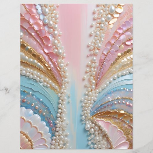 真珠光沢色彩の鮮やか真珠貝殻スクラップブック紙 (裏面)