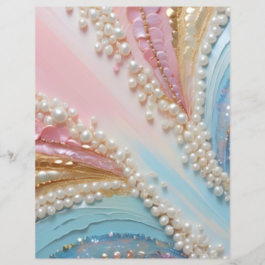 真珠光沢色彩の鮮やか真珠貝殻スクラップブック紙 (裏面)