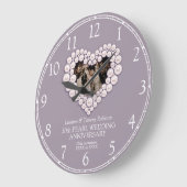 真珠写真ハート30結婚周年記念号 ラージ壁時計 (傾斜)