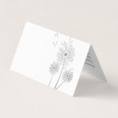 真珠又は助産師のデリケート図解入りの、写真付きのな花 名刺 (裏面)