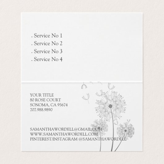 真珠又は助産師図解入りの、写真付きのの花 名刺 (内部フラット)