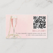 真珠及びピンクプロセッコブライダルシャワー原簿 エンクロージャーカード (正面)