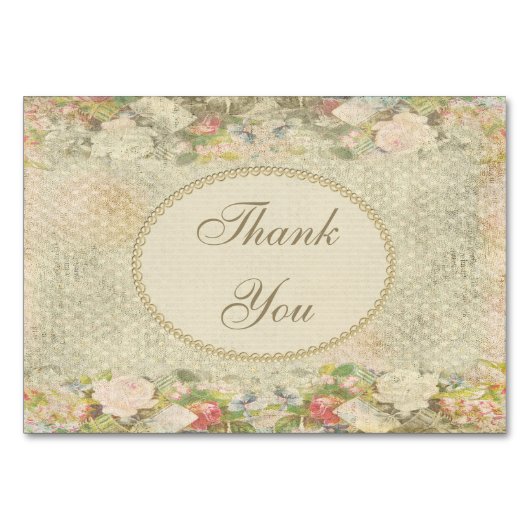 真珠及びレースのぼろぼろのシックな花は感謝していしています テーブルナンバー (正面)