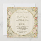 真珠及びレースのぼろぼろの上品の花のブライダルシャワー 招待状 (裏面)