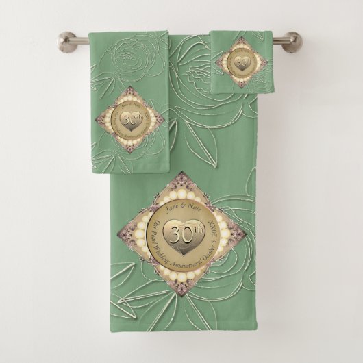 真珠周年記念タオル30/12 バスタオルセット (インサイチュ)