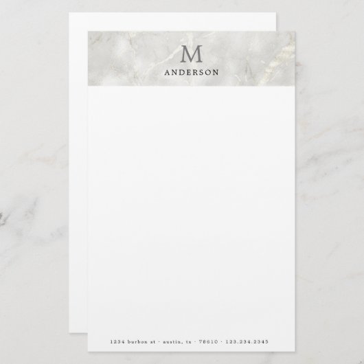 真珠大理石男らしモノグラム 便箋 (正面/裏面)